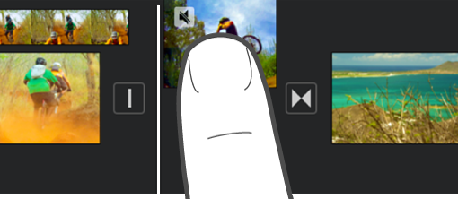 在 iPhone 上的 iMovie 剪輯中排列視頻片段和照片